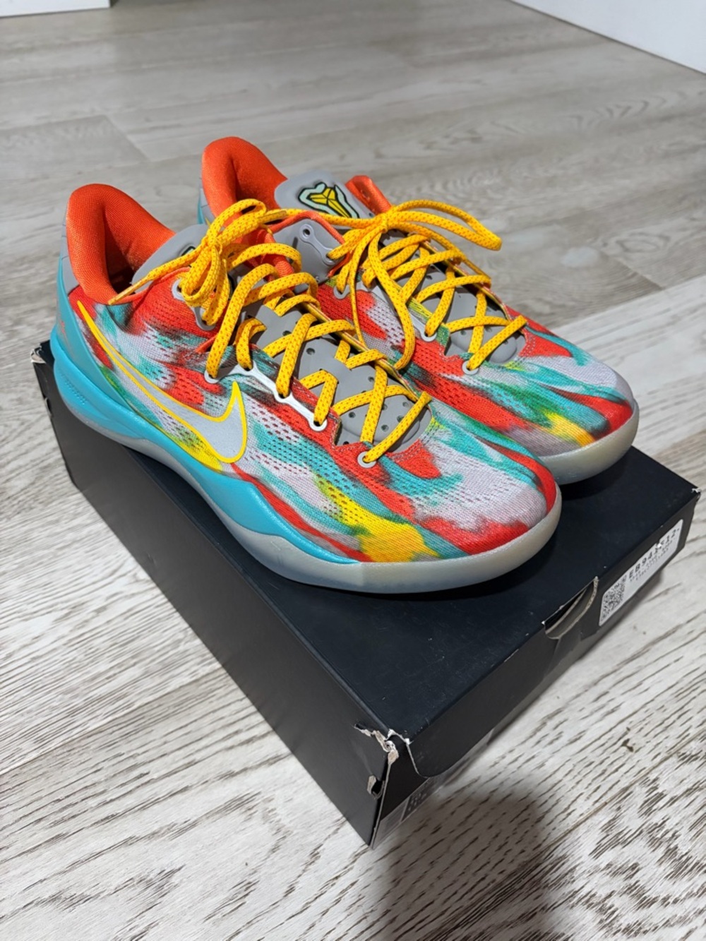 Nike Kids Multicolor Low-Top Sneakers with Yellow Laces